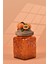 El Yapımı Özel Tasarım Kavanoz - 700 ml - Vakumlu Ahşap Kapaklı (Kayısı Detaylı) - Dark Amber Çiçekli Kare Cam - Mutfak ve Ev Dekorasyonu 1