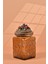 El Yapımı Özel Tasarım Kavanoz - 700 ml - Vakumlu Ahşap Kapaklı (Böğürtlen Detaylı) - Medium Amber Çiçekli Kare Cam - Mutfak ve Ev Dekorasyonu Medium Amber 1