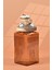 El Yapımı Özel Tasarım Tuz Baharat Kavanozu - 1000 ml -Vakumlu Ahşap Kapaklı (Dore Detaylı) - Light Amber Çizgili Cam - Mutfak ve Ev Dekorasyonu 2