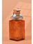 El Yapımı Özel Tasarım Tuz Baharat Kavanozu - 1000 ml - Vakumlu Ahşap Kapaklı (Turuncu Detaylı) - Dark Amber Çiçekli Cam - Mutfak ve Ev Dekorasyonu 3
