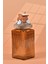 El Yapımı Özel Tasarım Tuz Baharat Kavanozu - 1000 ml - Vakumlu Ahşap Kapaklı (Turuncu Detaylı) - Medium Amber Çizgili Cam - Mutfak ve Ev Dekorasyonu 2