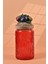 El Yapımı Özel Tasarım Kavanoz - 1000 ml - Vakumlu Ahşap Kapaklı (İncir Detaylı) - Kırmızı Çiçekli Yuvarlak Cam - Mutfak ve Ev Dekorasyonu 1