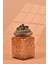 El Yapımı Özel Tasarım Kavanoz - 700 ml - Vakumlu Ahşap Kapaklı (Böğürtlen Detaylı) - Light Amber Çiçekli Kare Cam - Mutfak ve Ev Dekorasyonu Light Amber 3