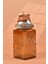 El Yapımı Özel Tasarım Tuz Baharat Kavanozu - 1000 ml - Vakumlu Ahşap Kapaklı (Turuncu Detaylı) - Medium Amber Çiçekli Cam - Mutfak ve Ev Dekorasyonu 1