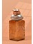 El Yapımı Özel Tasarım Tuz Baharat Kavanozu - 1000 ml - Vakumlu Ahşap Kapaklı (Turuncu Detaylı) - Medium Amber Çiçekli Cam - Mutfak ve Ev Dekorasyonu 2