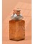 El Yapımı Özel Tasarım Tuz Baharat Kavanozu - 1000 ml - Vakumlu Ahşap Kapaklı (Turuncu Detaylı) - Medium Amber Çiçekli Cam - Mutfak ve Ev Dekorasyonu 3