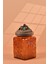 El Yapımı Özel Tasarım Kavanoz - 700 ml - Vakumlu Ahşap Kapaklı (Böğürtlen Detaylı) - Dark Amber Çiçekli Kare Cam - Mutfak ve Ev Dekorasyonu Dark Amber 2