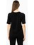 V Yaka Yakası Taşlı Siyah Kadın Tişört 41396-2K5 4
