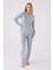 Lisanslı Yumuşak Dokulu Termal Kumaş Uzun Kol Kadın Pijama Takım 8908 3