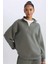 Fit Oversize Geniş Kalıp Dik Yaka Sporcu Sweatshirt D3796AX24WN 1