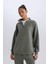 Fit Oversize Geniş Kalıp Dik Yaka Sporcu Sweatshirt D3796AX24WN 3