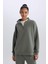 Fit Oversize Geniş Kalıp Dik Yaka Sporcu Sweatshirt D3796AX24WN 5