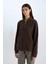 Oversize Geniş Kalıp Basic Düz Kanguru Cepli Fermuarlı Polo Yaka Sweatshirt E0741AX24WN 3