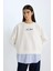 Relax Fit Bisiklet Yaka Baskılı Kalın Sweatshirt D9806AX24WN 3