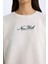 Relax Fit Bisiklet Yaka Baskılı Kalın Sweatshirt D9806AX24WN 6