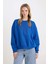 Coool Oversize Geniş Kalıp Bisiklet Yaka Kalın Basic Düz Sweatshirt A4177AX24WN 3