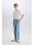Erkek Çocuk Straight Fit Düz Paça Cepli Basic Düz Jean Pantolon C3697A824WN 2