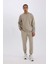 DeFactoFit Standart Fit Bisiklet Yaka Baskılı Pike Sweatshirt C9185AX24AU 2