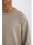 DeFactoFit Standart Fit Bisiklet Yaka Baskılı Pike Sweatshirt C9185AX24AU 5