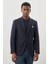 Koyu Lacivert Düz Gabardin Mono Yaka 2 Düğme Esnek 6 Drop Comfort Fit Casual Ceket 1002245165_200 1