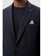 Koyu Lacivert Düz Gabardin Mono Yaka 2 Düğme Esnek 6 Drop Comfort Fit Casual Ceket 1002245165_200 4