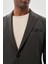 Koyu Haki Örme Kılıç Yaka 6 Drop Slim Fit Ceket 1002245155 4