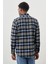 Lacivert Yünlü Ekose Desen Yumuşak Yaka Cepsiz Uzun Kol Casual Comfort Fit Gömlek 1004245227 5