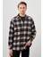 Siyah Yünlü Ekose Desen Yumuşak Yaka Cepsiz Uzun Kol Casual Comfort Fit Gömlek 1004245227 3
