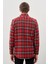 Bordo Yünlü Ekose Desen Yumuşak Yaka Cepsiz Uzun Kol Casual Comfort Fit Gömlek 1004245227 5