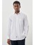 Beyaz Uzun Kol Desen İtalyan Yaka Cepli Pamuklu Classic Comfort Fit Gömlek 1004245185 1