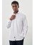 Beyaz Uzun Kol Desen İtalyan Yaka Cepli Pamuklu Classic Comfort Fit Gömlek 1004245185 3