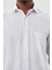 Beyaz Uzun Kol Desen İtalyan Yaka Cepli Pamuklu Classic Comfort Fit Gömlek 1004245185 4