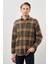 Hardal Yünlü Ekose Desen Yumuşak Yaka Cepsiz Uzun Kol Casual Comfort Fit Gömlek 1004245227 1