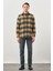 Camel Yünlü Ekose Desen Yumuşak Yaka Cepsiz Uzun Kol Casual Comfort Fit Gömlek 1004245227 2