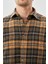 Hardal Yünlü Ekose Desen Yumuşak Yaka Cepsiz Uzun Kol Casual Comfort Fit Gömlek 1004245227 4
