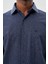 Koyu Lacivert Uzun Kol Cepli Pamuklu Classic Comfort Fit Gömlek 1004245215 4
