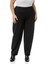 Büyük Beden Yarım Şalvar Beli Arkadan Lastikli Cepli Siyah Pantolon 1