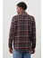 Vişne Yünlü Ekose Desen Yumuşak Yaka Cepsiz Uzun Kol Casual Comfort Fit Gömlek 1004245227 5