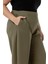 Büyük Beden Yarım Şalvar Beli Arkadan Lastikli Cepli Haki Pantolon 4