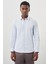 Koyu Mavi Uzun Kollu Sert Yaka Cepsiz Pamuklu Likralı Klasik Slim Fit Dar Kesim Gömlek 1004245234 1