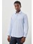 Mavi Uzun Kollu Sert Yaka Cepsiz Pamuklu Likralı Klasik Slim Fit Dar Kesim Gömlek 1004245234 1