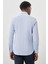 Mavi Uzun Kollu Sert Yaka Cepsiz Pamuklu Likralı Klasik Slim Fit Dar Kesim Gömlek 1004245234 5