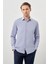 Koyu Lacivert Uzun Kol Kendinden Desenli Armürlü Sert Yaka Cepsiz Pamuklu Classic Slim Fit Gömlek 1004245226_200 3