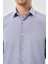 Koyu Lacivert Uzun Kol Kendinden Desenli Armürlü Sert Yaka Cepsiz Pamuklu Classic Slim Fit Gömlek 1004245226_200 4