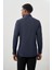 Koyu Lacivert Uzun Kol Düz Bez Ayağı Sert Yaka Cepsiz Esnek Classic Slim Fit Gömlek 1004245223_200 5