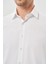 Beyaz Uzun Kol Kendinden Desenli Armürlü Sert Yaka Cepsiz Pamuklu Classic Slim Fit Gömlek 1004245226_600 4