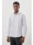 Gri Uzun Kol Kendinden Desenli Armürlü Sert Yaka Cepsiz Pamuklu Classic Slim Fit Gömlek 1004245226_100 1