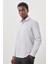 Gri Uzun Kol Kendinden Desenli Armürlü Sert Yaka Cepsiz Pamuklu Classic Slim Fit Gömlek 1004245226_100 3