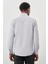 Gri Uzun Kol Kendinden Desenli Armürlü Sert Yaka Cepsiz Pamuklu Classic Slim Fit Gömlek 1004245226_100 5