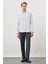 Koyu Mavi Uzun Kol Düz Bez Ayağı Sert Yaka Cepsiz Esnek Classic Slim Fit Gömlek 1004245223_300 2
